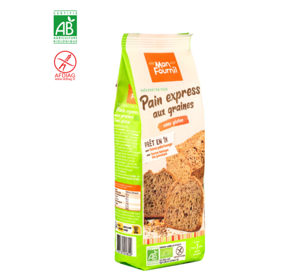 Farine avec levure boulangère pour pain express aux graines bio et sans  gluten