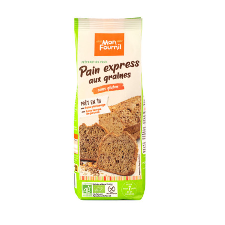 Farine avec levure boulangère pour pain express aux graines bio et sans gluten